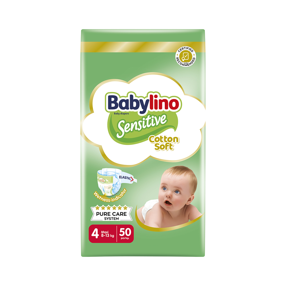 BABYLINO - VALUE PACK Sensitive Cotton Soft Maxi No4 (8-13 Kg) - 50 πάνες